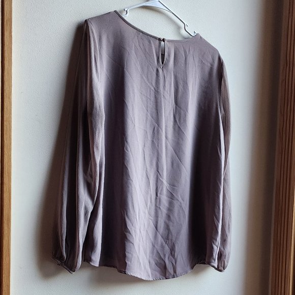 Apt. 9 Taupe Semi-Sheer Blouse Size Large - Picture 11 of 14